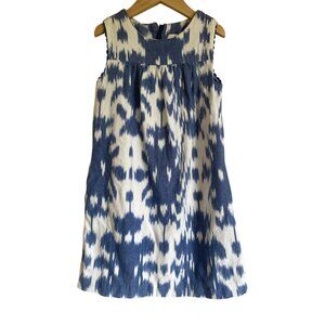 Vineyard Vines 4T White Blue Tie Dye Ikat Sleeveless Dress